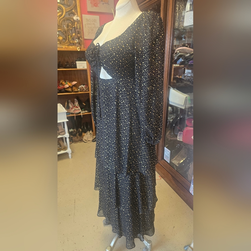 Black Polka Dot Maxi Dress